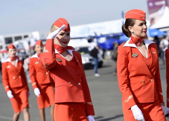 Pesona pramugari cantik maskapai Aeroflot asal Rusia