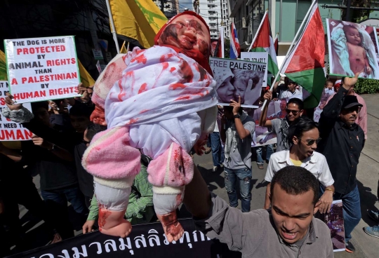 Muslim Thailand geruduk Kedubes Israel kecam intimidasi Palestina