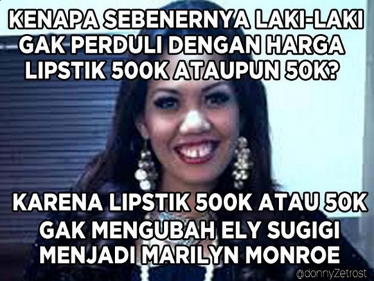 Meme lipstik 500k vs 50k ini bikin ngakak terguling-guling