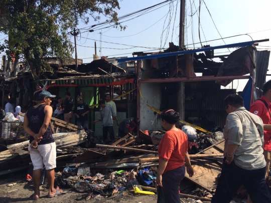 Kondisi Pasar Gembrong ludes dilalap si jago merah