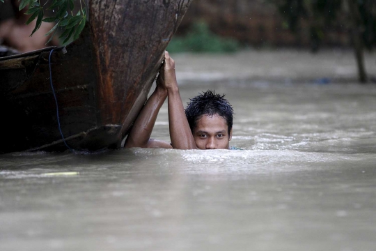 Luapan banjir di Myanmar makin parah