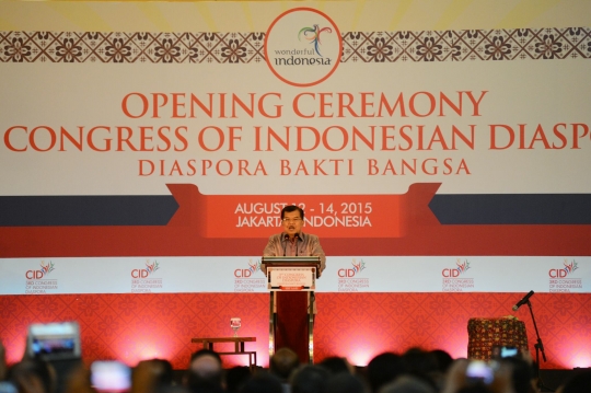 Tabuh beduk, Jusuf Kalla resmi buka Kongres Diaspora Indonesia