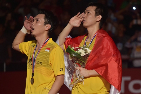 Tekuk ganda China, Ahsan-Hendra juara BWF 2015