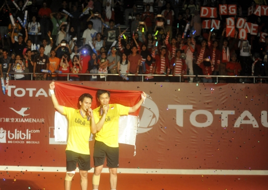 Tekuk ganda China, Ahsan-Hendra juara BWF 2015