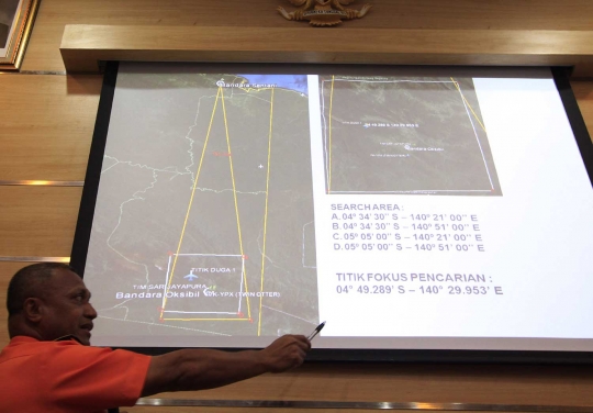 Badan SAR Nasional tunjukkan lokasi jatuhnya Trigana Air