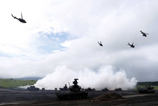 Aksi militer Negeri Sakura unjuk kebolehan dalam latihan tahunan