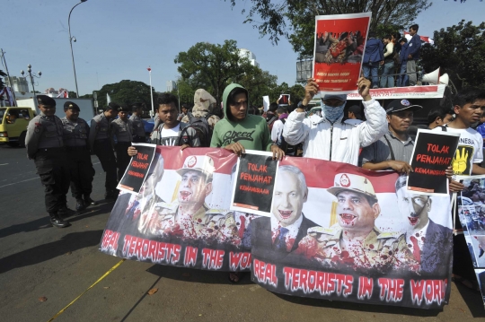 Massa ISFH geruduk Istana tolak kunjungan Presiden Mesir