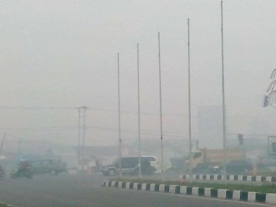 Beginilah kondisi parah kabut asap yang menyelimuti Riau