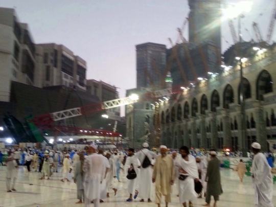 Ini lokasi jatuhnya crane di Masjidil Haram