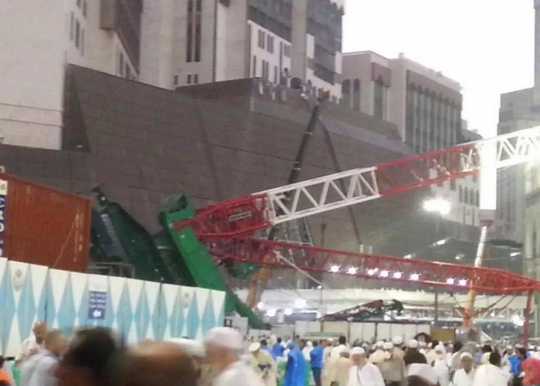 Ini lokasi jatuhnya crane di Masjidil Haram