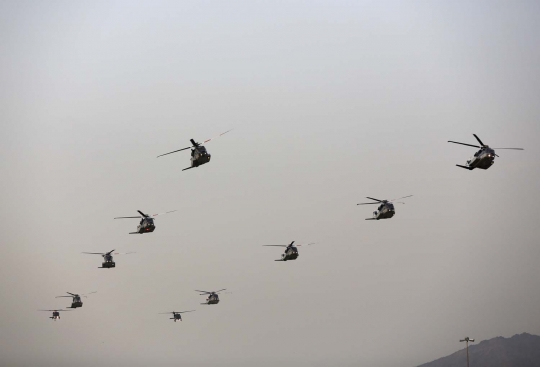Aksi latihan pengamanan militer Arab Saudi jelang puncak haji