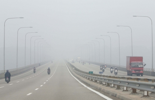 Begini tebalnya kabut asap yang bikin Malaysia minta ganti rugi