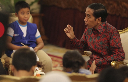 Jokowi diwawancarai reporter cilik SD se-Jabotabek