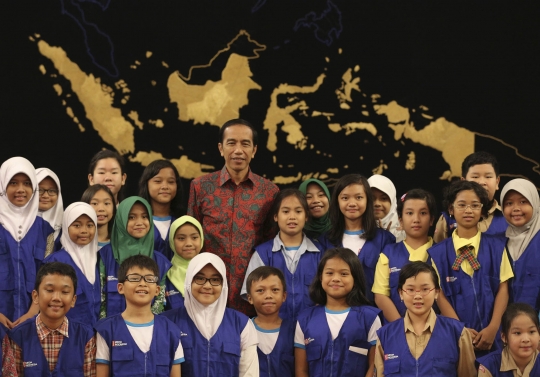 Jokowi diwawancarai reporter cilik SD se-Jabotabek