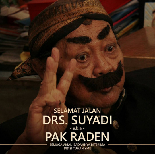 Pak Raden meninggal, meme duka cita bertebaran di dunia maya