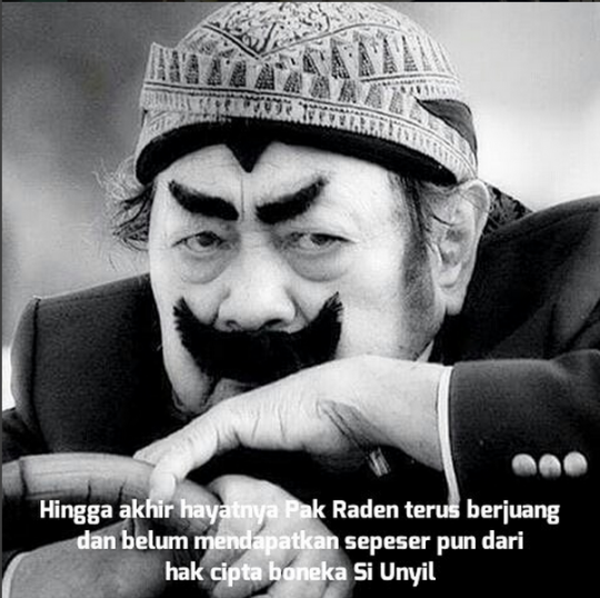 Pak Raden meninggal, meme duka cita bertebaran di dunia maya