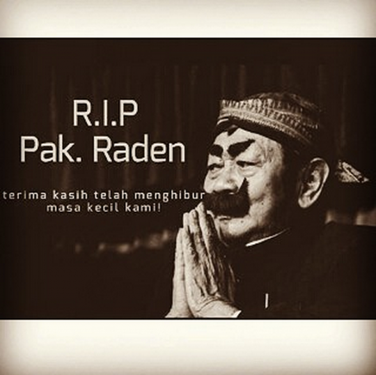 Pak Raden meninggal, meme duka cita bertebaran di dunia maya