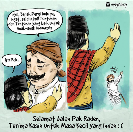 Pak Raden meninggal, meme duka cita bertebaran di dunia maya