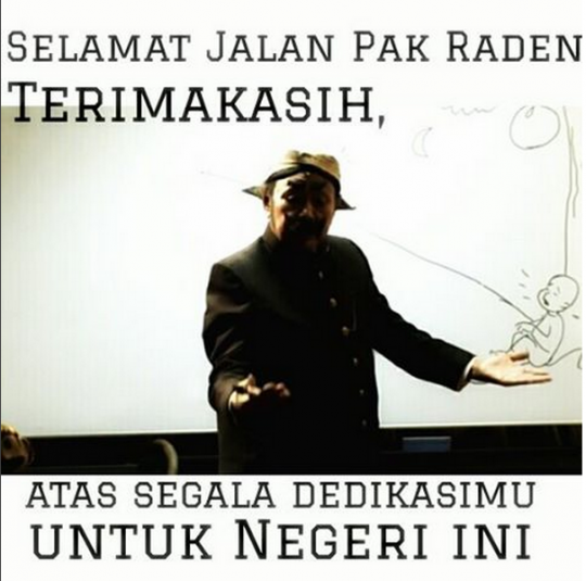 Pak Raden meninggal, meme duka cita bertebaran di dunia maya