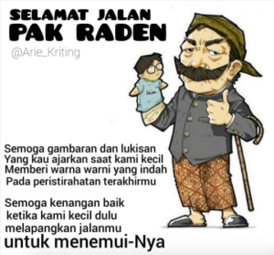 Pak Raden meninggal, meme duka cita bertebaran di dunia maya