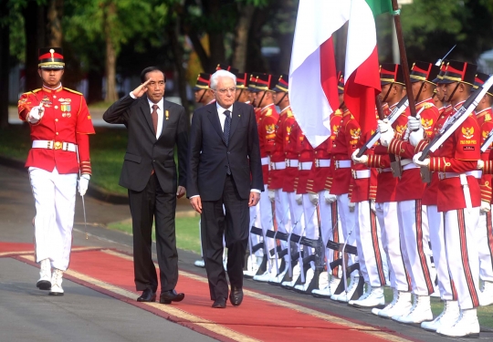 Jokowi sambut kunjungan Presiden Italia di Istana Negara