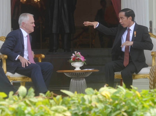 Keakraban Jokowi terima kunjungan PM Australia di Istana