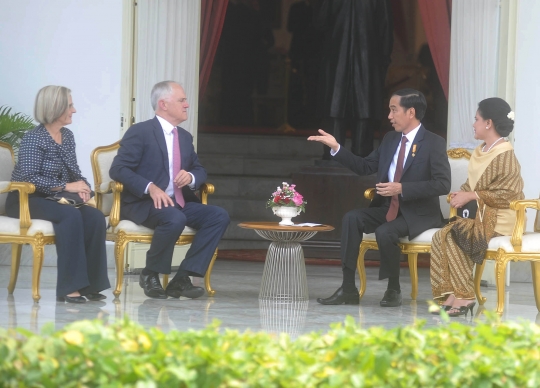 Keakraban Jokowi terima kunjungan PM Australia di Istana