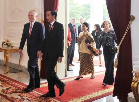 Keakraban Jokowi terima kunjungan PM Australia di Istana