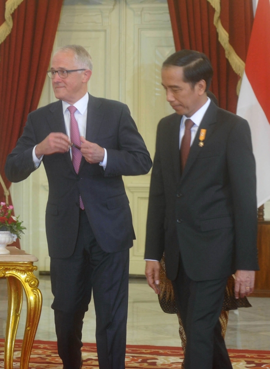 Keakraban Jokowi terima kunjungan PM Australia di Istana