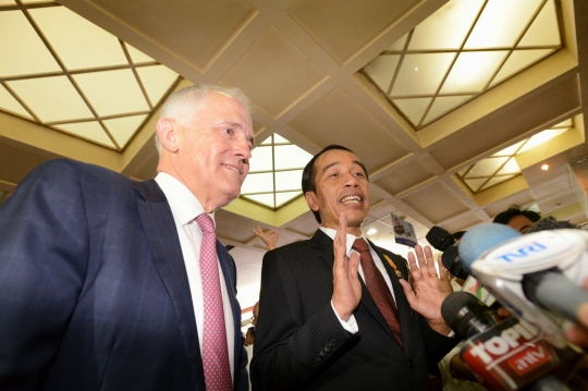 PM Australia kepanasan diajak Jokowi keliling pasar Tanah Abang