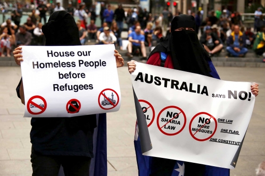 Protes teror di Paris, warga Australia gelar unjuk rasa anti-Islam