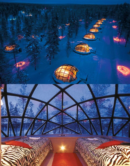 Menikmati kehangatan menginap di hotel Igloo terkeren di dunia