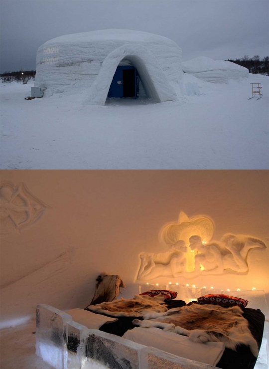 Menikmati kehangatan menginap di hotel Igloo terkeren di dunia