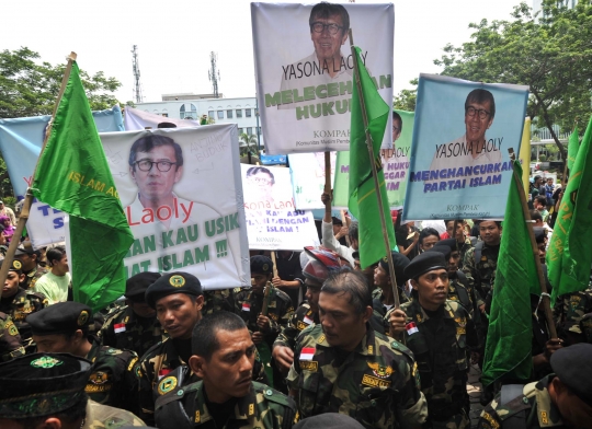 Puluhan pendukung PPP kubu Djan Faridz geruduk Gedung Kemenkumham