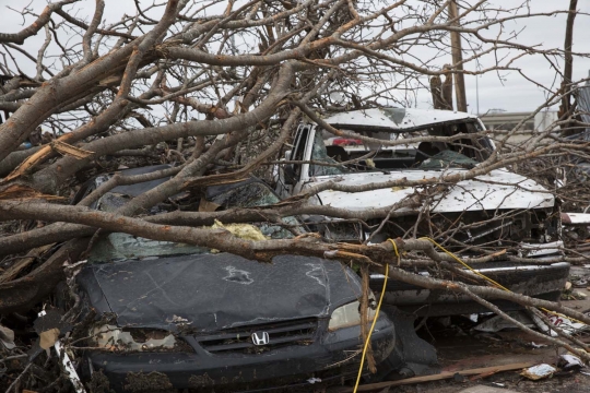 Penampakan puluhan rumah di Texas hancur disapu tornado