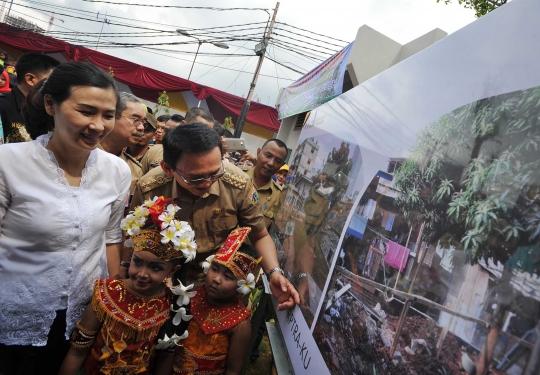 Resmikan taman RPTRA, Ahok disambut antusias anak-anak