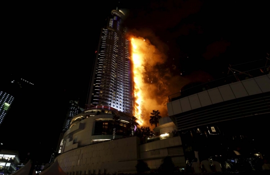 Hotel mewah di Dubai kebakaran saat malam Tahun Baru