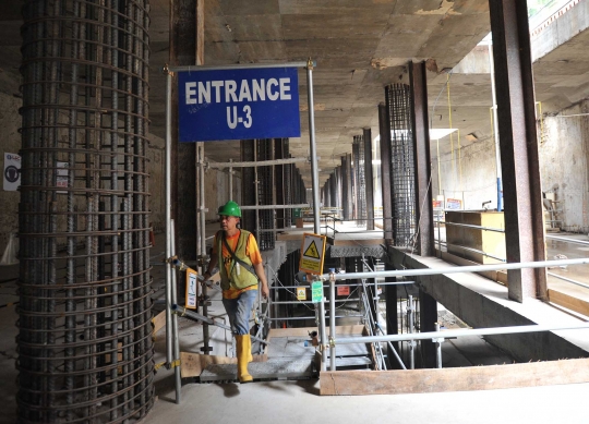 Melihat lebih dekat pembangunan stasiun MRT di Dukuh Atas