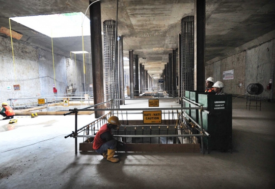 Melihat lebih dekat pembangunan stasiun MRT di Dukuh Atas