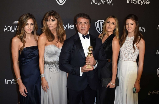 Sylvester Stallone bersama tiga putrinya yang cantik