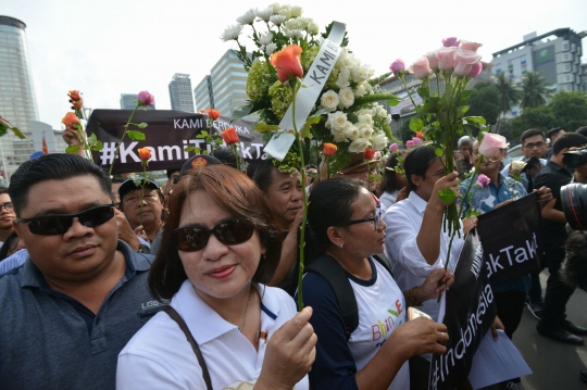 Warga Jakarta gelar aksi solidaritas tak takut terorisme