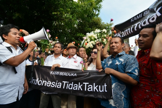 Warga Jakarta gelar aksi solidaritas tak takut terorisme