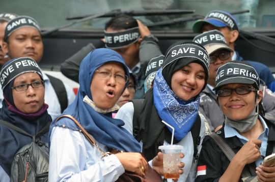 Di-PHK, karyawan Perum Peruri geruduk Kantor Kementerian BUMN