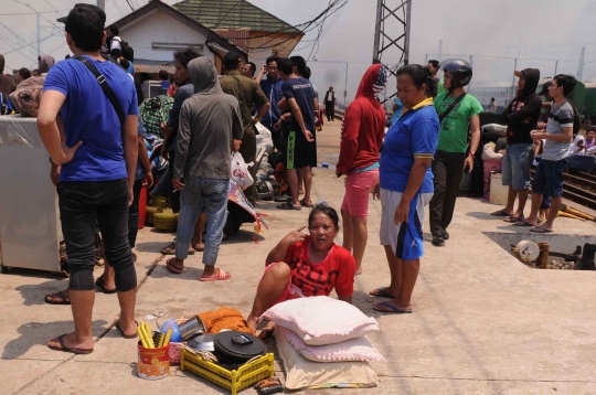 Suasana kepanikan warga saat kebakaran Kampung Bandan