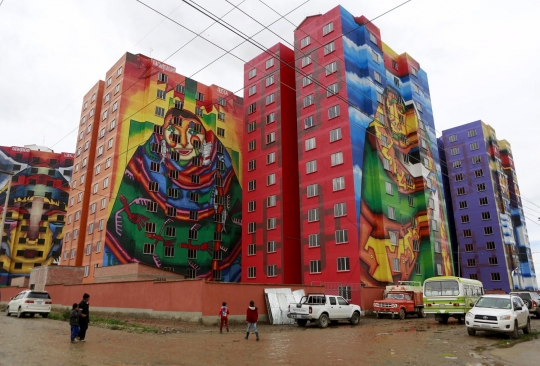Melihat uniknya apartemen mural ide kreatif Presiden Bolivia