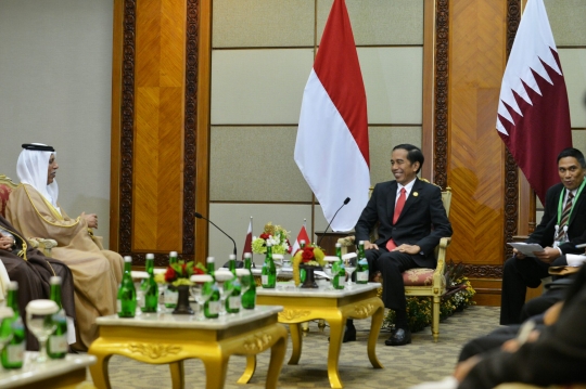 Pertemuan bilateral Jokowi dengan Wakil PM Qatar