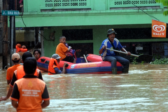 Parahnya banjir kiriman Bogor rendam kawasan Kalibata