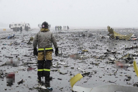 Ini lokasi jatuhnya pesawat Flydubai di Rusia, puing berserakan
