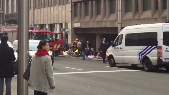 Suasana mencekam saat serangan bom di bandara Zaventem Belgia