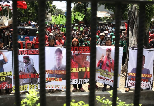 Aksi buruh tolak kriminalisasi aktivis